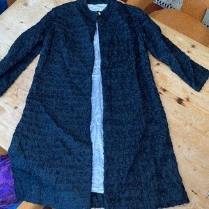Elegant Black Textured Coat - vintage